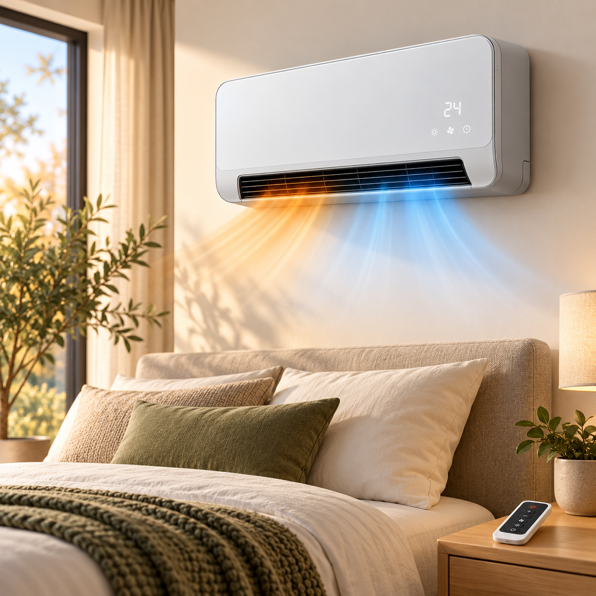 Imagen promocional referencial de ClimaFlow instalado en dormitorio