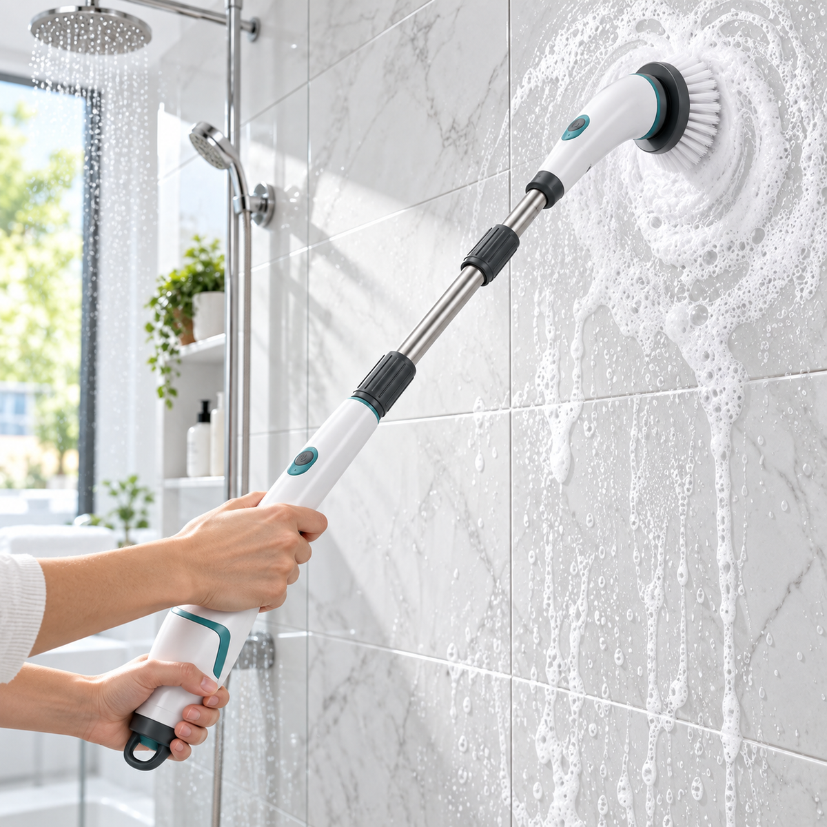 Imagen promocional referencial de SpinClean en limpieza de baño